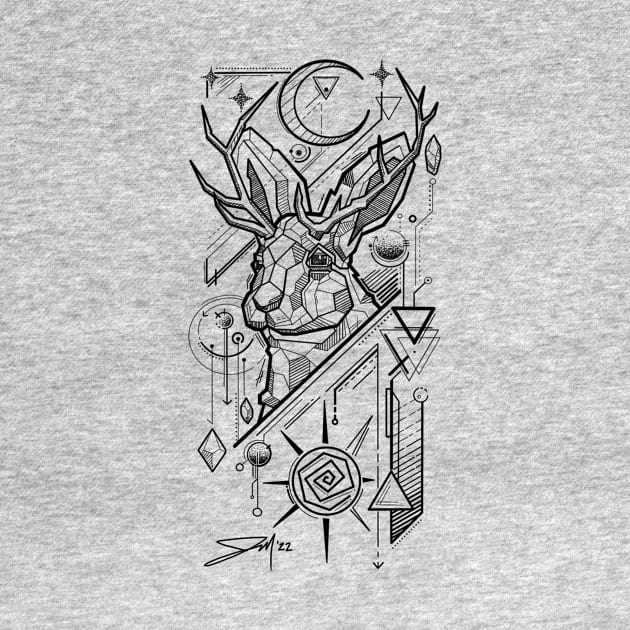 Geo Jackalope by Lion Star Tees